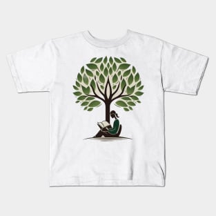 Book Reading under a Tree - Designs for a Green Future Kids T-Shirt